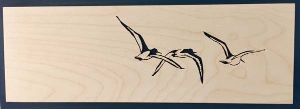 - a , wood woodcut by Rob Braybrooks, measuring 13 x 38 cm (H x W) framed at 15 x 40 cm £250